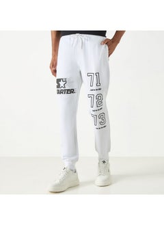 Buy Starter Logo Embossed Flexi Waist Relaxed Fit Joggers with Drawstring Closure in Saudi Arabia