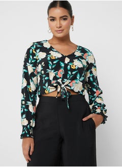 Buy Floral Tie Detail Top in Saudi Arabia