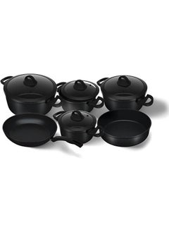 Buy Bio Cookware Set 10 Piece + Fry Pan + Trypan + 3 Piece Plastic Container in Egypt