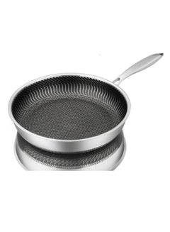 Buy Stainless Steel Frying Pan, Whole Body Tri-ply Frying Pan, Scratch-resistant Non Stick  Double-sided Honeycomb Skillet Pan For All Stove, (30cm) in Saudi Arabia