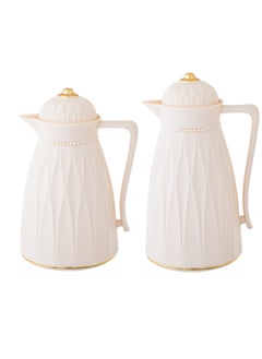 Buy Plastic Coffee & Tea Flask Set 2 pieces 1 white color in Saudi Arabia