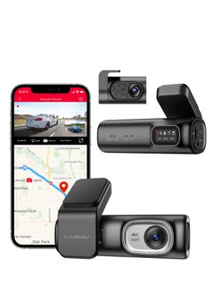 Buy LINGDU D600 Dash Cam Car Dash Camera 1080P Dash Cam Front and Rear Inside, Dual Dash Cam Front 4K and Inside 1080P with GPS, 5G WiFi, APP and Voice Control, Loop Recording, WDR, Parking Monitor in Saudi Arabia