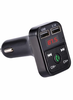 Buy Bluetooth, Car Bluetooth, Transmitterfm Transmitter Wireless Bluetooth, Compatible Handsfree Mp3 Audio Music Player, Dual USB Radio Modulator Car Kit, 2.1A Charger (Black) in Saudi Arabia