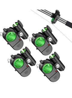 Buy 4 Pack Fishing Bite Alarm,Sensitive Electronic Sound Alarm, Alert Bell with LED Lights Bells Clip On Rod for Daytime Night Carp Outdoor in UAE