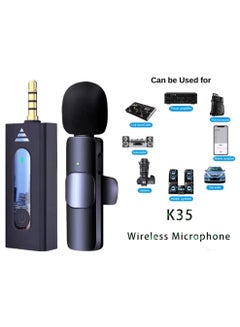 Buy K35 Wireless Collar Microphone For 3.5mm AUX Devices Camera Speaker Mobile Phone Recording Supported Lapel Lavalier Mic in UAE