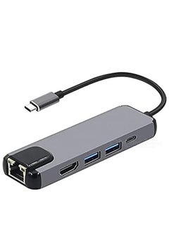 Buy Onten Otn-9181 Pd Type-C Dock Station 4K Ultra HD USB 3.0, HDMI, Rj45, Port Multi-Function (Silver) in Egypt