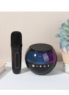 Buy Karaoke Portable Wireless Bluetooth Speakers with Microphone One Click Original Vocal Elimination Auto Connection at Startup Colorful Ambient Light Ideal for Family Gatherings and Entertainment in UAE