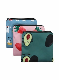 Buy Sanitary Napkin Storage Bag, 3 Pack Cartoon Sanitary Napkin Pads Storage Bag with Zipper 5x5 inches First Period Bag for Girls, Women, Ladies in UAE