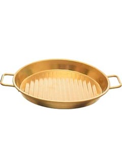 اشتري Stainless Steel Serving Tray Circular Shape 20 Cm Gold في مصر