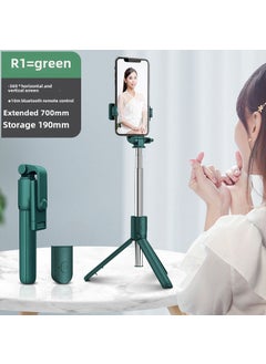 Buy 6-in-1 Bluetooth Selfie Stick with LED  Tripod R1 Green in Saudi Arabia