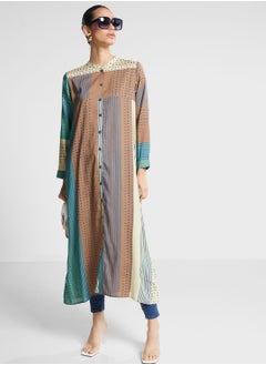 Buy Button Detail Printed Kurti in UAE