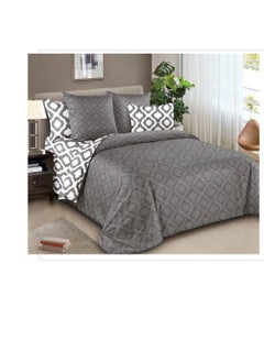 Buy Single Size Comforter set with fixed duvet, Bed Sheet Set of 4 Pieces, 100% cotton in UAE