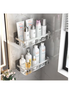 Buy Shower Caddy Shelf - Pack of 2 Bathroom Shelves No drill Corner Shelf Shampoo Holder Storage Rack for Bathroom Toilet Kitchen Organizer - Bathroom Storage Organizer - Bathroom Rack in UAE