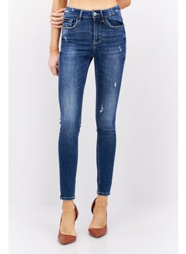 اشتري Women Regular Fit Dark Wash Stretchable Denim, Blue في الامارات