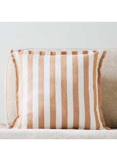 اشتري Warm Oasis Terra Broader Striped Flange Filled Cushion 50 x 50 cm في السعودية