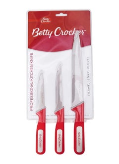 اشتري Betty Crocker Stainless Steel 3pcs Kitchen Knife Set (10.2/12.7/20. في الامارات