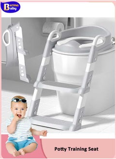 اشتري Foldable Toilet Seat Kids Potty Training Seat Toilet Potty Training Seat, 2 IN 1 Toddler Toilet Seat with Anti-Slip Step Stool Ladder, DUAL-FORM Splash Guard Potty Seat for Kids Boys Girls في السعودية