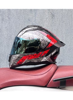 اشتري New Double Mirror Helmet Semi Full Cover Four Seasons Motorcycle Helmet في السعودية