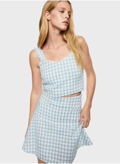 Buy Checked High Waist Skirt in UAE