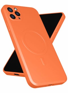 Buy for iPhone 11 Pro Max Case, Soft Anti-Scratch Microfiber Lining, Compatible with MagSafe, Shockproof Phone Case for iPhone 11 Pro Max, Orange in UAE