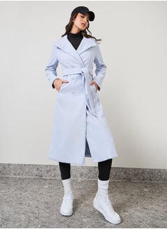 اشتري Regular Fit Double Breasted Belted Midi Coat في السعودية