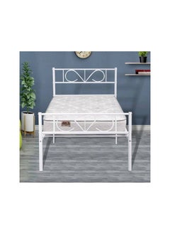 Buy White metal bed 90x190 cm in Saudi Arabia