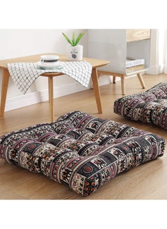 Buy Boho Square Floor Seat Pillows Cushions 55 x 55cm,Soft Cotton Linen for Living Room Adults & Kids Casual Reading Nook in Saudi Arabia