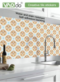 Buy 15PCS Wallpaper Self-adhesive  PVC Material  Peel and Stick Tile Decal Water-Proof Backsplash Wall Tile Sticker  for Kitchen Bathroom 20*20CM*15PCS in Saudi Arabia