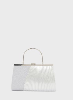 Buy Pleat Effect Clutch With Handle in UAE