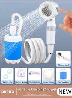 Buy Portable Outdoor Camping Shower, Rechargeable Portable Camping Outdoor Shower Sprayer Pumps Water from Bucket for Camping, Hiking, Travel, Car Washing Pet Cleaning in UAE