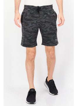 Buy Men Drawstring Camouflage Basic Short, Grey Combo in UAE