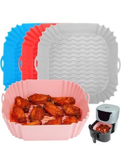 Buy 2pcs 20cm Square Air Fryer Silicone Tray Multicolour in Egypt