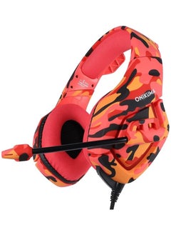 اشتري Onikuma K1B Over-Ear Gaming Headset With Mic - PS4/PS5 Camouflage Red في السعودية