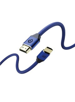 Buy 8K Hdmi To Hdmi Braided Cable 2 Meter Length Navy Blue in Saudi Arabia