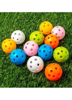 Buy Practice Golf Balls, SYOSI 40mm Hollow Plastic Practice Balls Training Wiffle Balls Hollow Balls for Putting Practice, Swing Practice, Driving Range, Random Color 50pcs in UAE