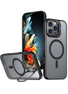 Buy iPhone 16 Pro Max Case with Upgraded Lens Stand, Compatible with MagSafe, High-Grade Protection, Shockproof Slim Phone Case, Black in Saudi Arabia