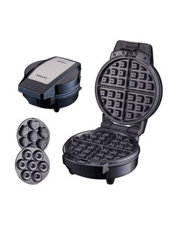 اشتري 3 Slice Waffle Maker/Temperature Control/Double Side Heating/600W/SK-08006 في مصر