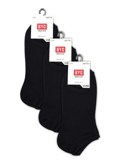 Buy MEN'S SNEAKER SOCKS - BLACK (PACK OF 3) in UAE