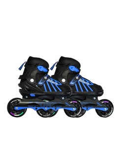 Buy Inline Adjustable Skates Medium Size 34 EUR (UK 1.5) - 38 EUR (UK 5) for 6 to 12 Years | Aluminium Chassis and 100 mm  Three Wheels |  Skating Shoes in UAE