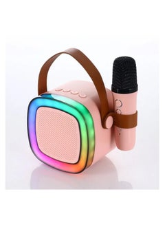 Buy Sodo SD02 Wireless Karaoke Speaker Kits Outdoor Portable Home Karaoke Bluetooth Fashion Pink color lights Microphone Sound System in Saudi Arabia