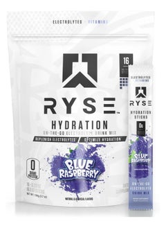 Buy Hydration Electrolytes Sticks, Blue Raspberry, 16 Sticks in UAE