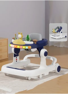 Buy Baybee 2 in 1 Baby Walker for Kids, Baby Push Walker with 3 Adjustable Height, Speed Adjustable, Foldable Kids Walker with Light, Tray & Musical Toddler Walker for Baby 6 to 24 Months Boy Girl Blue in Saudi Arabia