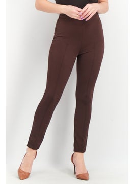 اشتري Women Regular Fit Solid Pants, Dark Brown في الامارات