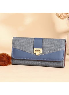 اشتري Women's Wallet New Long Three-fold Multi-card Hand Bag Women's Multi-card Coin Purse Card Bag في السعودية