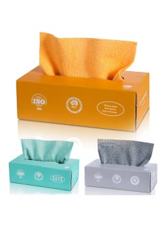 Buy 60pcs, Square Dish Cloths, Extractable Water-absorbing Wiping Paper, Solid Color Cleaning Cloth For Sink Or Kitchen Stove, Washable Cleaning Brush, Cleaning Supplies in UAE