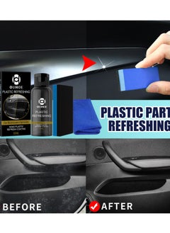 اشتري 50ml  Nano Plastic Refresh Coating Plastic Parts Refurbish Agent Car Exterior Restorer Plastic Refurbishment for Car Interior Cleaning (Pack of 1Set) في السعودية