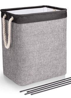 Buy Laundry Basket with Handles & Brackets Small/Large/Tall Hamper Collapsible Washing Bin Built-in Lining for Bedroom Dorm Toy Clothing Storage (Black-Grey) in UAE