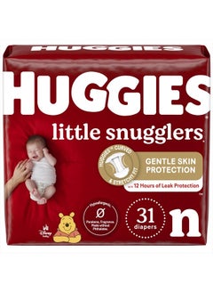 اشتري Huggies Newborn Diapers, Little Snugglers Baby Diapers, Size Newborn (up to 10 lbs), 31 Count في الامارات