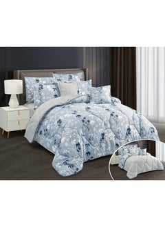 Buy Horse comforter set with durable and soft fabric two sides with a floral pattern 8 pieces king size in Saudi Arabia