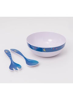 Buy Bright Designs Melamine Round Serving Bowl with fourk and spoon7artna in Egypt